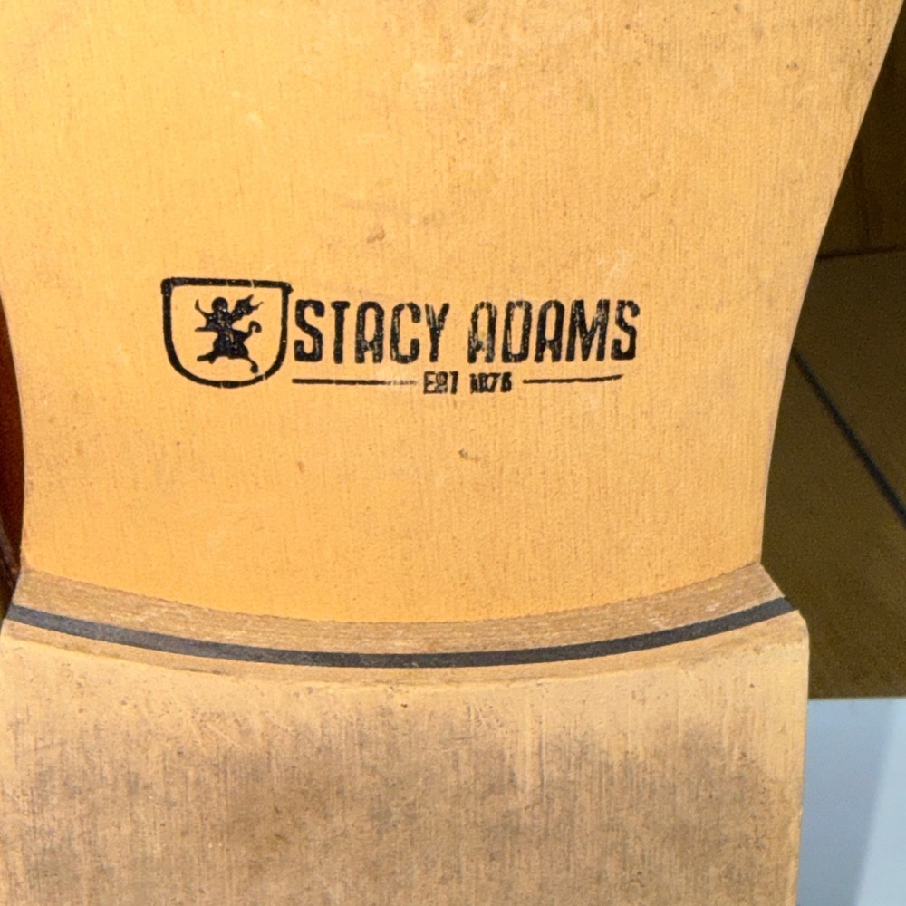 Stacy Adams Mens Cognac Brown Leather Cap Toe Single Monk Strap Shoes 25162-221 - Picture 14 of 16